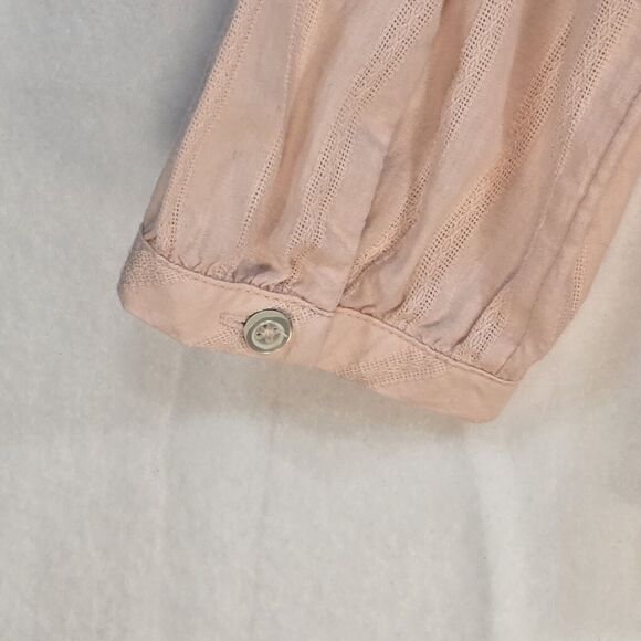 Talbots Cotton Blouse Pink Lightweight With Buttons Long Sleeve Small - Picture 5 of 10